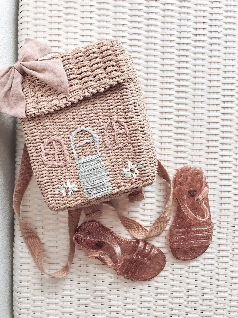 EUC Baby Gap Rose Gold Shimmery Cage Jelly Sandals